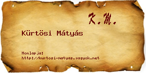 Kürtösi Mátyás névjegykártya